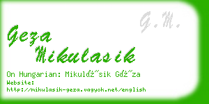 geza mikulasik business card